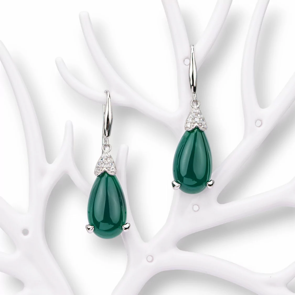 Orecchini Di Argento 925 Made in ITALY Verde-ARGENTO 925 DESIGN ITALY | Worldofjewel.com