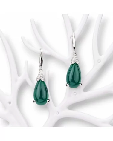 Orecchini Di Argento 925 Made in ITALY Verde-ARGENTO 925 DESIGN ITALY | Worldofjewel.com