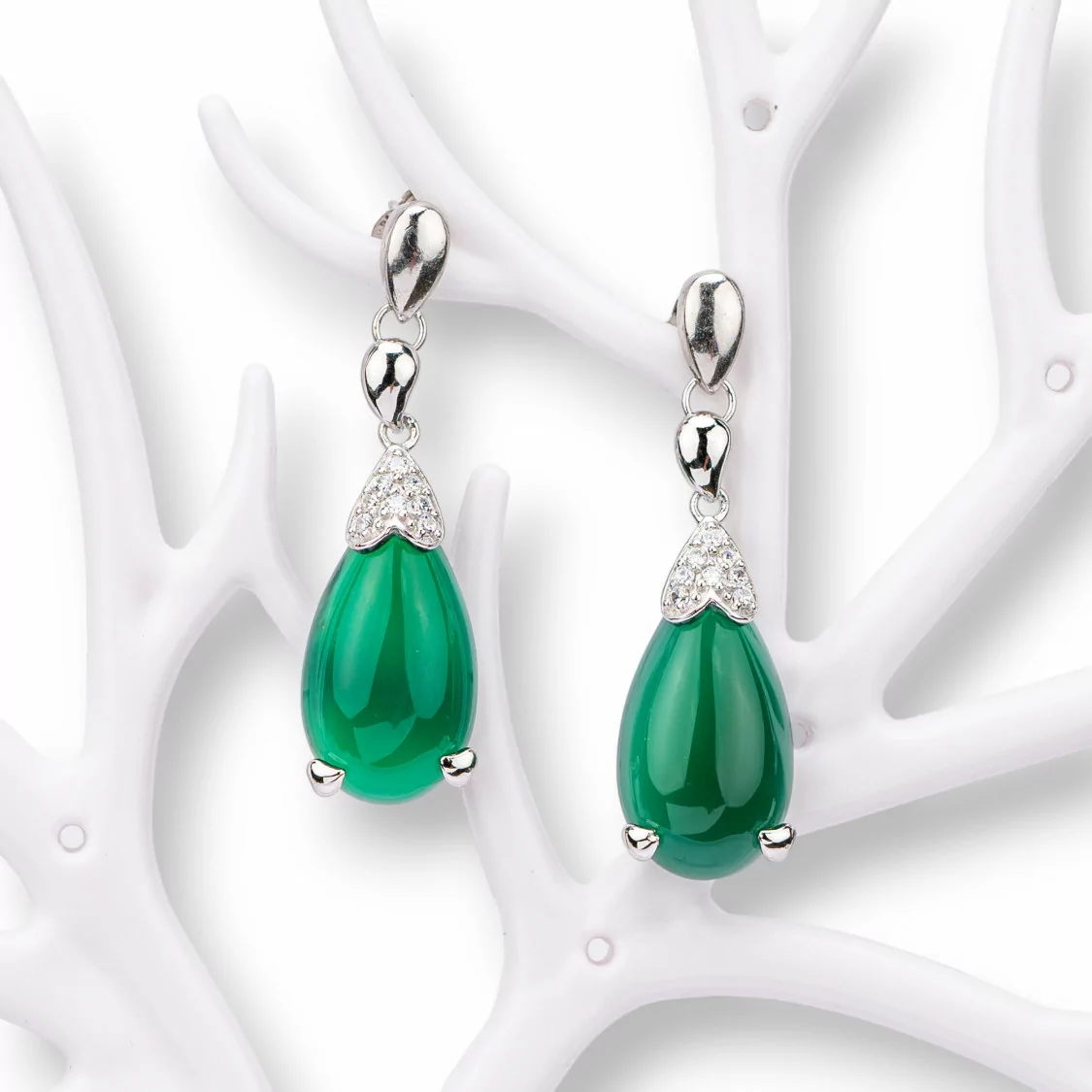 Orecchini Di Argento 925 Made in ITALY Verde-ARGENTO 925 DESIGN ITALY | Worldofjewel.com