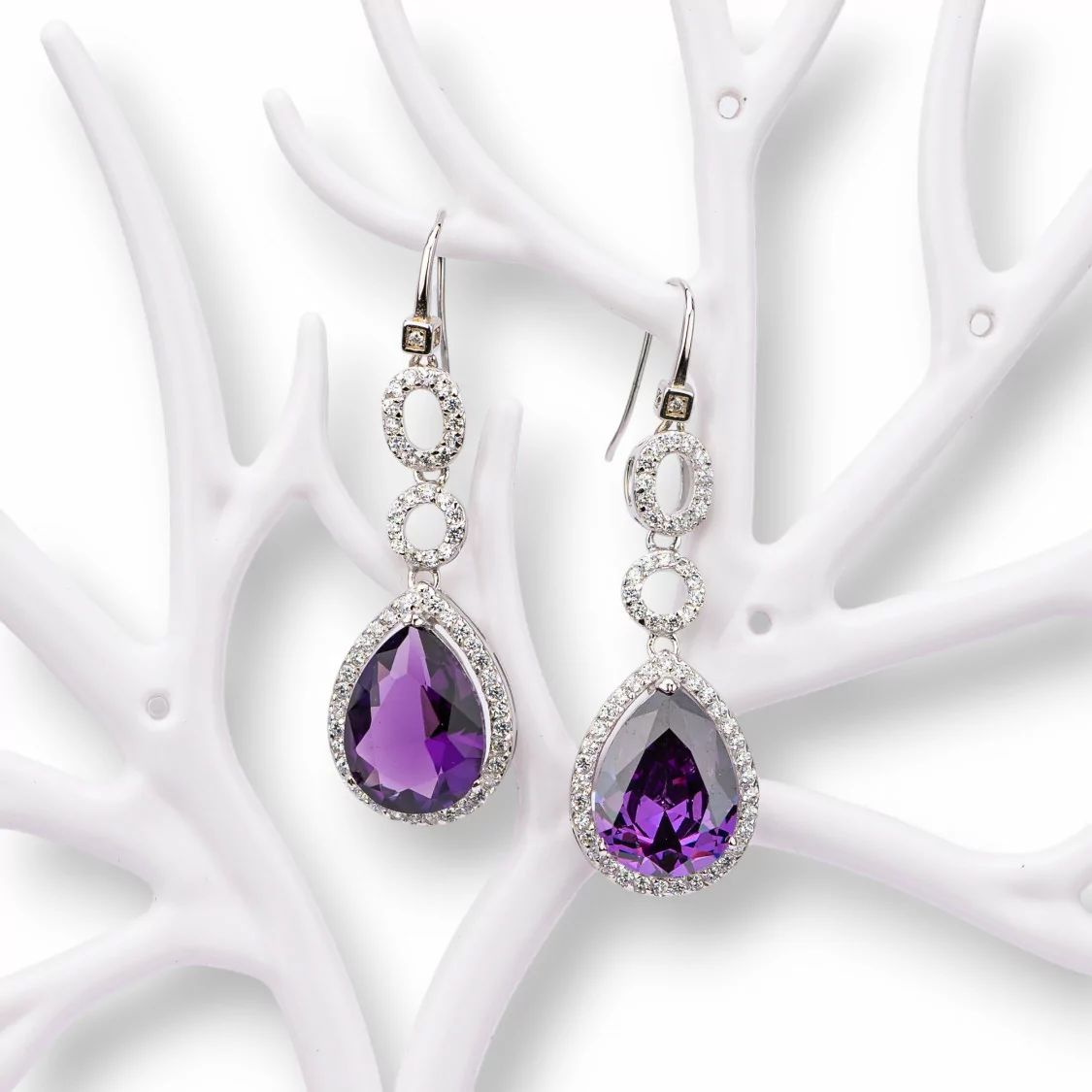 Orecchini Di Argento 925 Made in ITALY Viola-ARGENTO 925 DESIGN ITALY | Worldofjewel.com