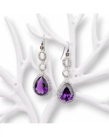 Orecchini Di Argento 925 Made in ITALY Viola-ARGENTO 925 DESIGN ITALY | Worldofjewel.com