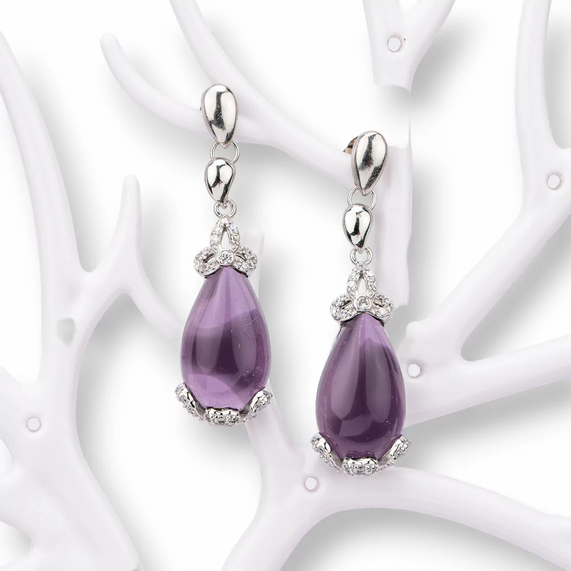 Orecchini Di Argento 925 Made in ITALY Viola-ARGENTO 925 DESIGN ITALY | Worldofjewel.com