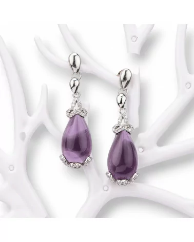 Orecchini Di Argento 925 Made in ITALY Viola-ARGENTO 925 DESIGN ITALY | Worldofjewel.com