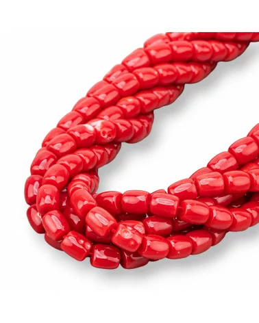 Pasta di Corallo Rosso Barilotto Liscio 6,5x7,5mm-PASTA DI CORALLO ROSSO SARDEGNA | Worldofjewel.com