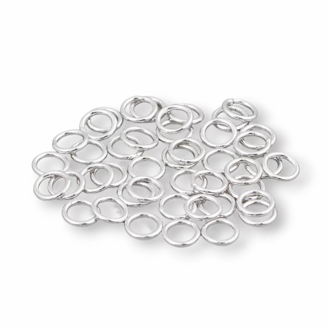 Contromaglia Anellini Di Argento 925 Saldati 5mm Filo 0,7mm 5gr Rodiato-ANELLINI SALDATI | Worldofjewel.com