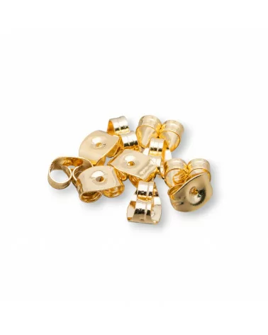 Farfalline Stoppino Di Acciaio 4x7mm Per Orecchini A Perno Placcato Oro 50gr-STOPPINO FARFALLE | Worldofjewel.com