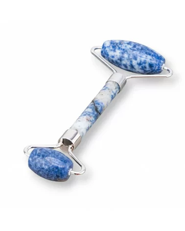 Massaggiatore A Rullo Di Pietre Dure Naturale e Ottone Rodiato Sodalite-MASSAGGIATORE | Worldofjewel.com