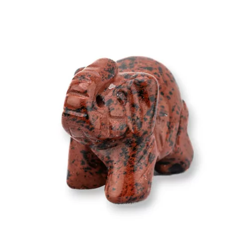 Ornament-Statue aus Halbedelsteinen, 1,5 Zoll, 2,5 cm, dunkler Rhodonit-Elefant