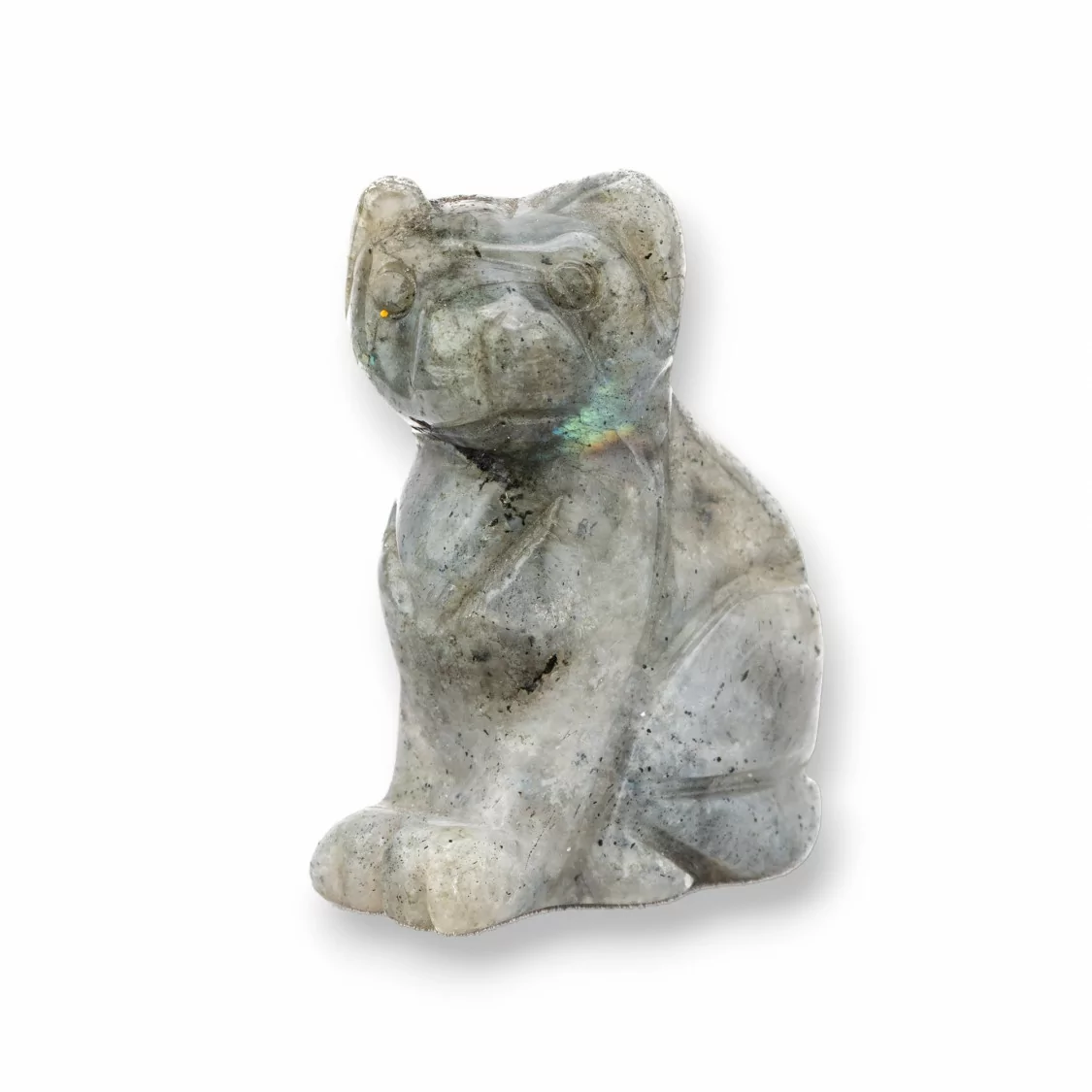 Soprammobile Statua Di Pietre Dure 1,5inch 3,5cm Gatto Di Labradorite-STATUETTE | Worldofjewel.com