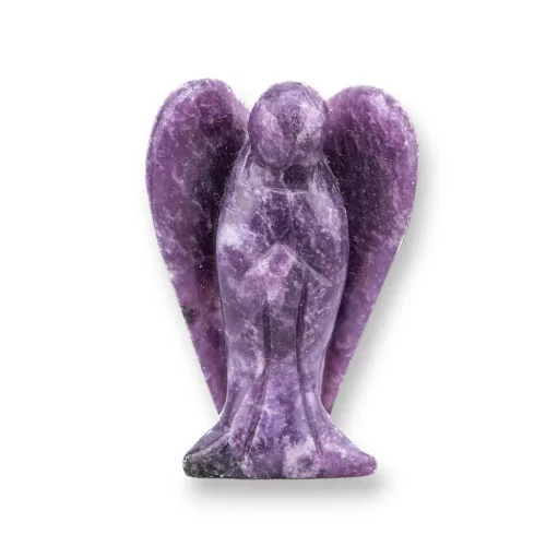 Halbedelstein-Statuen-Ornament, 5 cm, intensiver Amethyst-Engel