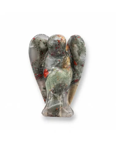 Soprammobile Statua Di Pietre Dure 2inch 5cm Angelo Di Bloody Jasper-STATUETTE | Worldofjewel.com