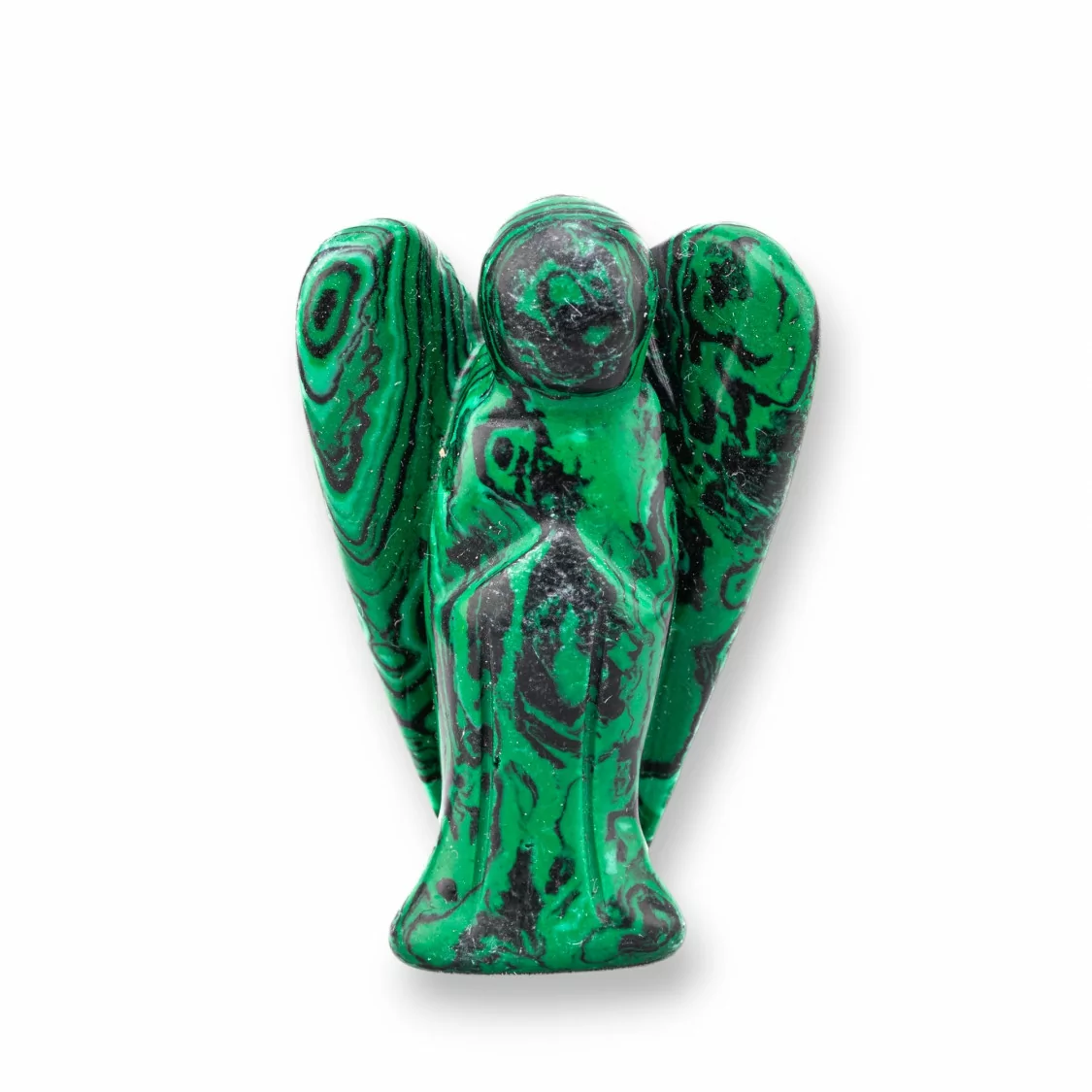 Soprammobile Statua Di Pietre Dure 2inch 5cm Angelo Di Pasta Di Malachite-STATUETTE | Worldofjewel.com