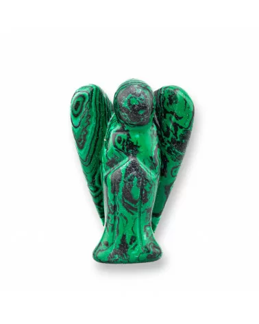 Soprammobile Statua Di Pietre Dure 2inch 5cm Angelo Di Pasta Di Malachite-STATUETTE | Worldofjewel.com