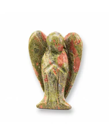 Soprammobile Statua Di Pietre Dure 2inch 5cm Angelo Di Unakite-STATUETTE | Worldofjewel.com