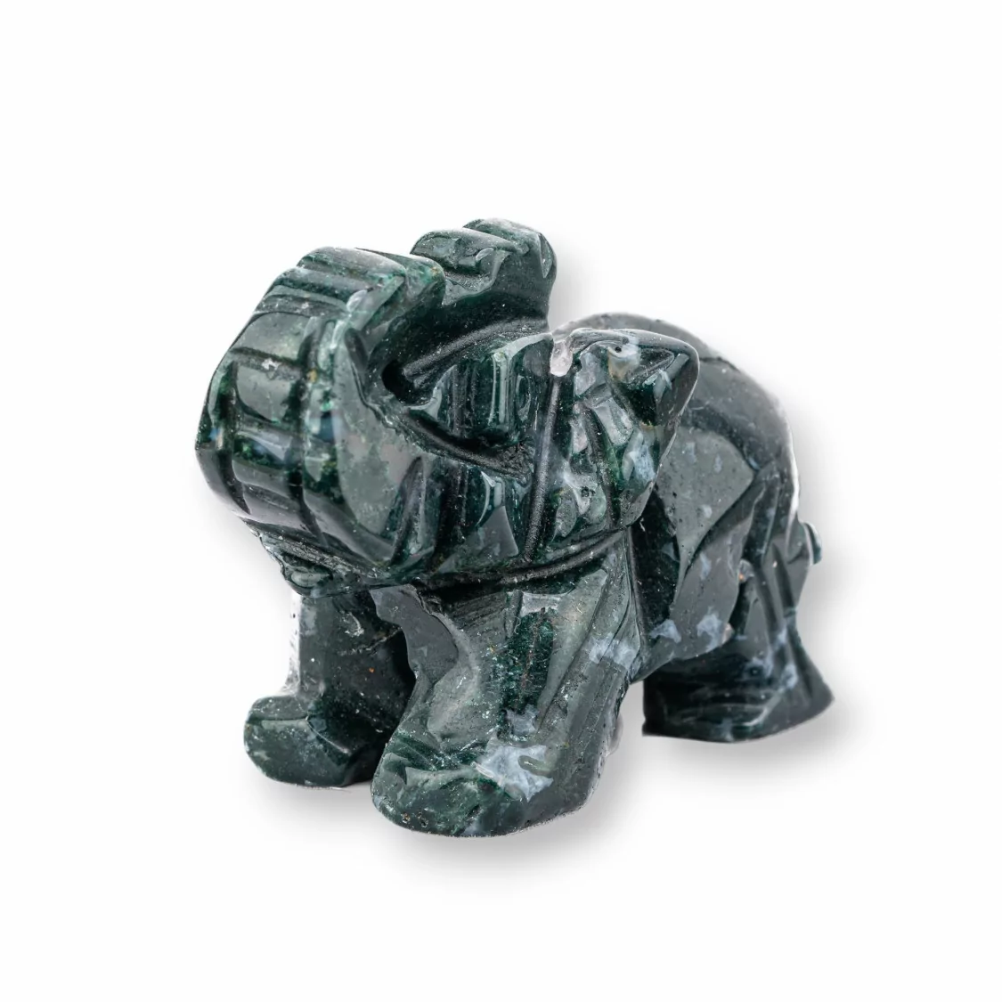 Soprammobile Statua Di Pietre Dure 2inch 5cm Elefante Di Agata Muschiata-STATUETTE | Worldofjewel.com