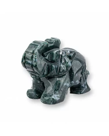 Soprammobile Statua Di Pietre Dure 2inch 5cm Elefante Di Agata Muschiata-STATUETTE | Worldofjewel.com