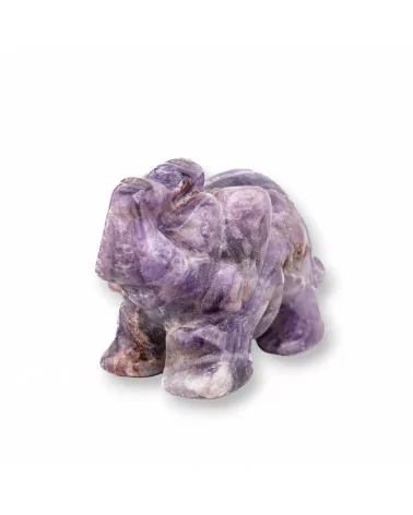 Soprammobile Statua Di Pietre Dure 2inch 5cm Elefante Di Ametista-STATUETTE | Worldofjewel.com