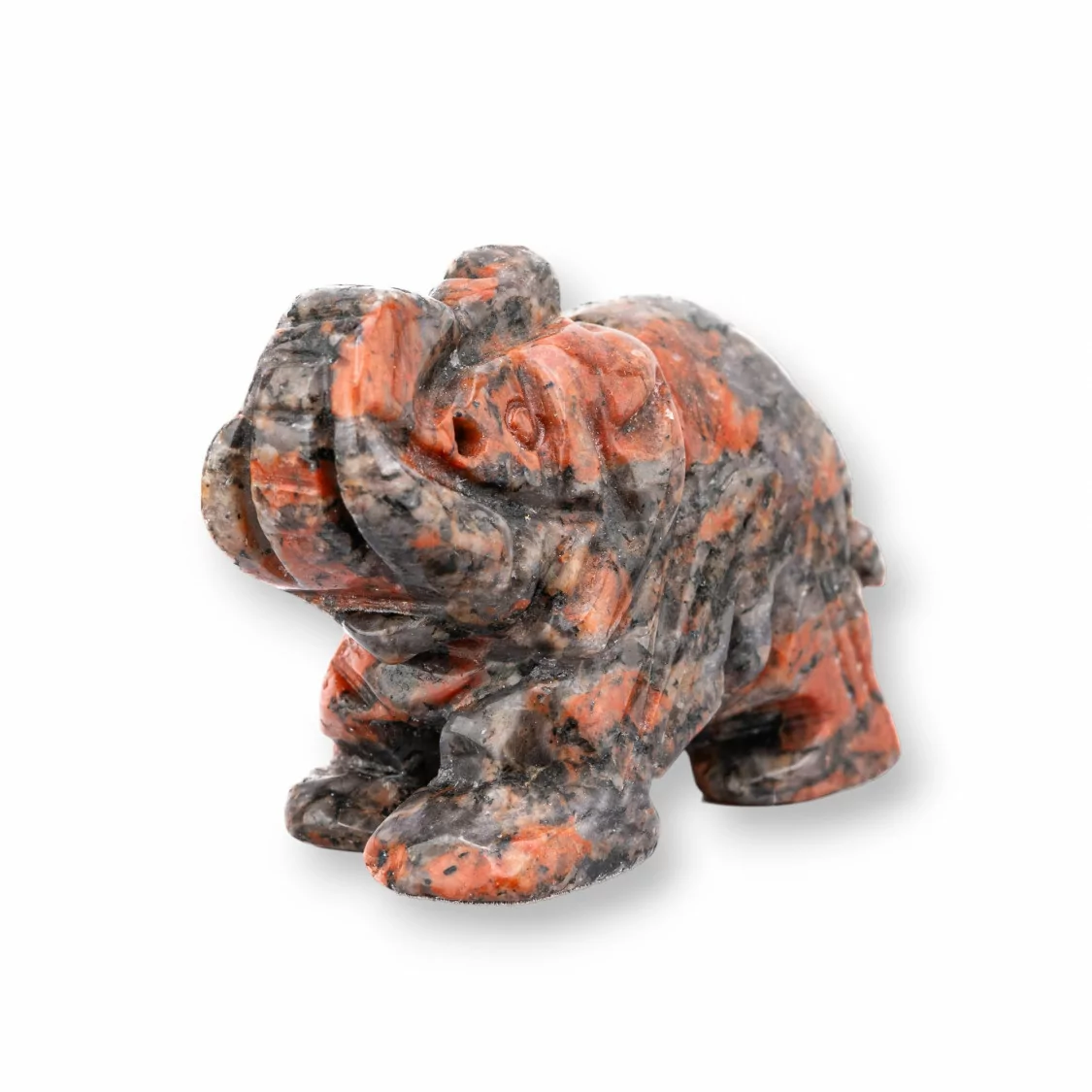 Soprammobile Statua Di Pietre Dure 2inch 5cm Elefante Di Diaspro Rosso Scuro-STATUETTE | Worldofjewel.com