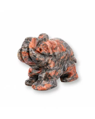 Soprammobile Statua Di Pietre Dure 2inch 5cm Elefante Di Diaspro Rosso Scuro-STATUETTE | Worldofjewel.com