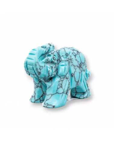 Soprammobile Statua Di Pietre Dure 2inch 5cm Elefante Di Magnesite-STATUETTE | Worldofjewel.com