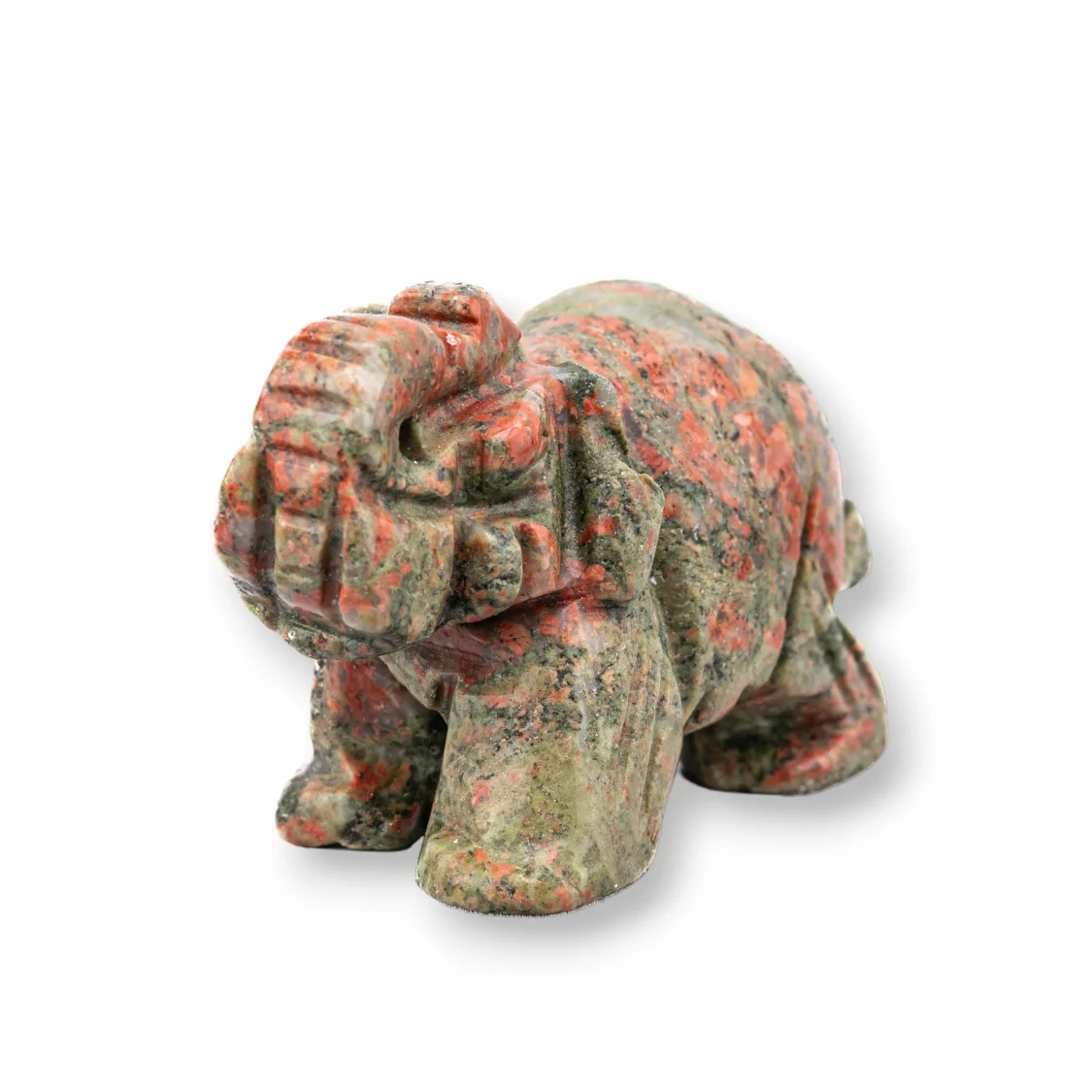 Soprammobile Statua Di Pietre Dure 2inch 5cm Elefante Di Unakite-STATUETTE | Worldofjewel.com