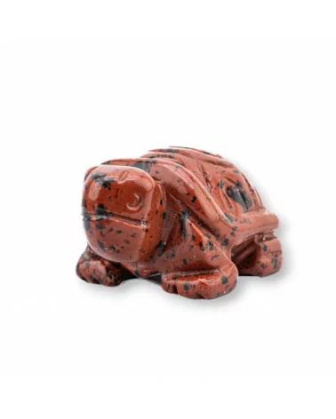 Soprammobile Statua Di Pietre Dure 2inch 5cm Tartaruga Di Diaspro Rosso-STATUETTE | Worldofjewel.com