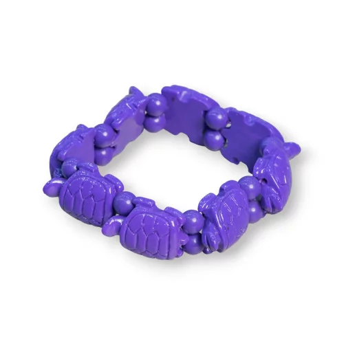 Bracciale Di Pietre Dure Tartaruga Piccola 19x25mm Resina Viola-BRACCIALI BIJOUX | Worldofjewel.com