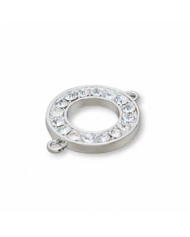 Connettore Componente Di Ottone Con Strass 2 Anellini 18mm 9pz-CONNETTORI CON STRASS | Worldofjewel.com