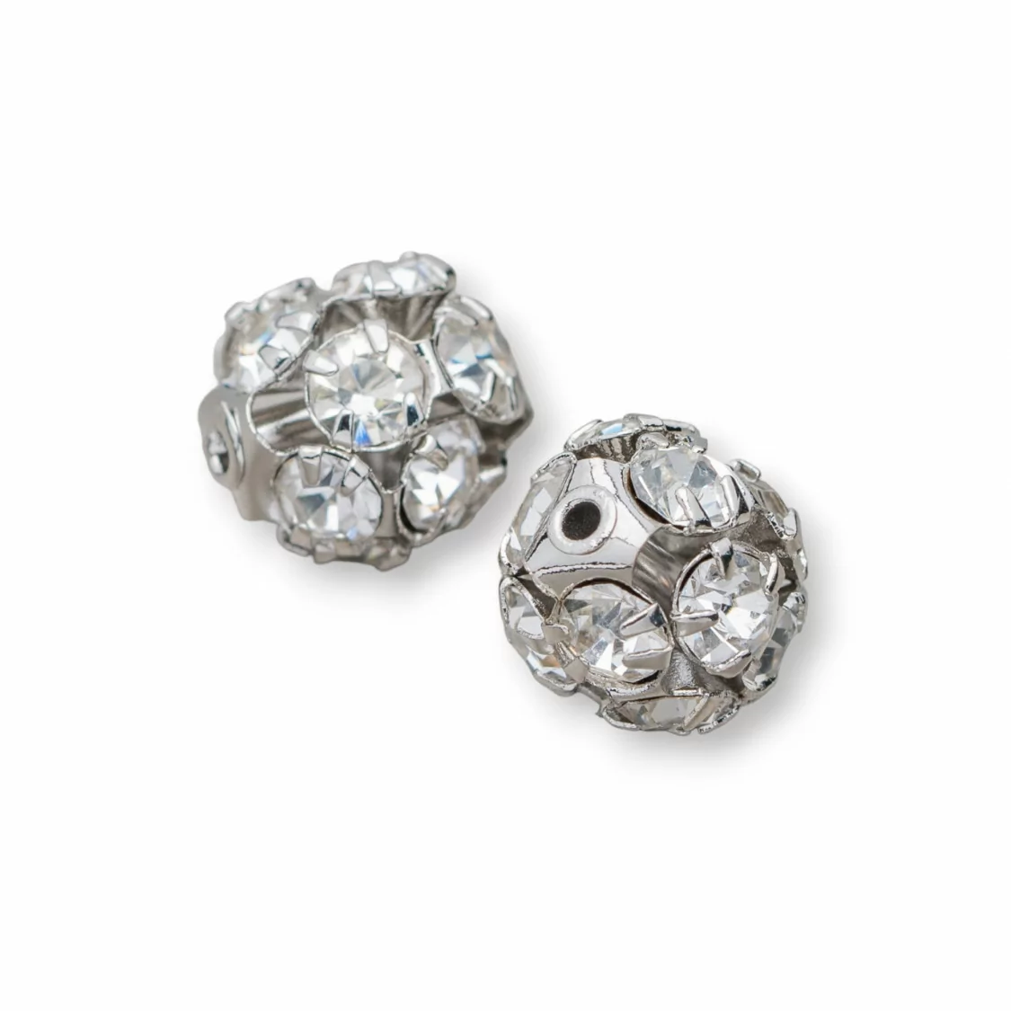 Distanziatore Palline Strass Di Ottone 8mm 40pz Rodiato-PALLINE STRASS | Worldofjewel.com