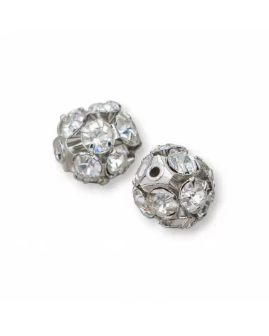 Distanziatore Palline Strass Di Ottone 8mm 40pz Rodiato-PALLINE STRASS | Worldofjewel.com