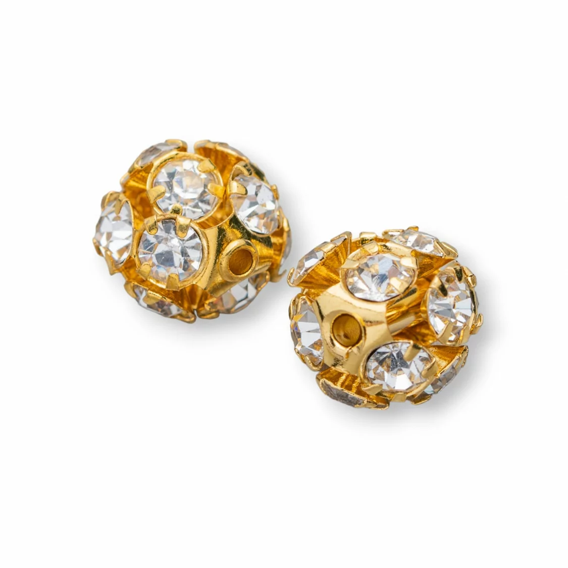 Distanziatore Palline Strass Di Ottone 10mm 40pz Dorato-PALLINE STRASS | Worldofjewel.com