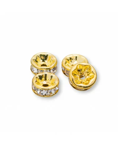 Distanziatore Rondelle Strass Di Ottone Qualita' Mideast 6mm 100pz Dorato-CONNETTORI CON STRASS | Worldofjewel.com