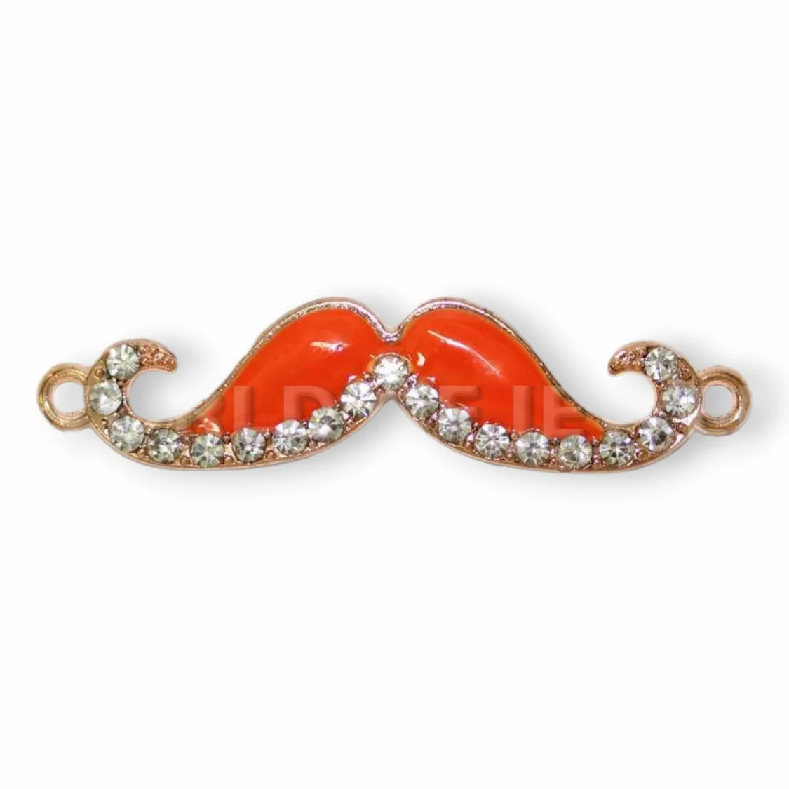 Componente Di Ottone Baffo Moustache 55x12mm 18pz Oro Rosa Arancio Fluo-CONNETTORI CON STRASS | Worldofjewel.com