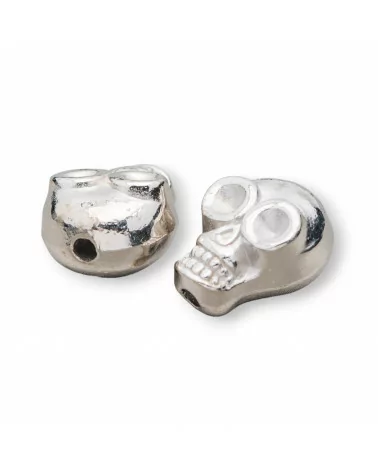 Componente Distanziatore Di Ottone Teschio 08x12mm 250gr Rodiato-CONNETTORI LISCI | Worldofjewel.com