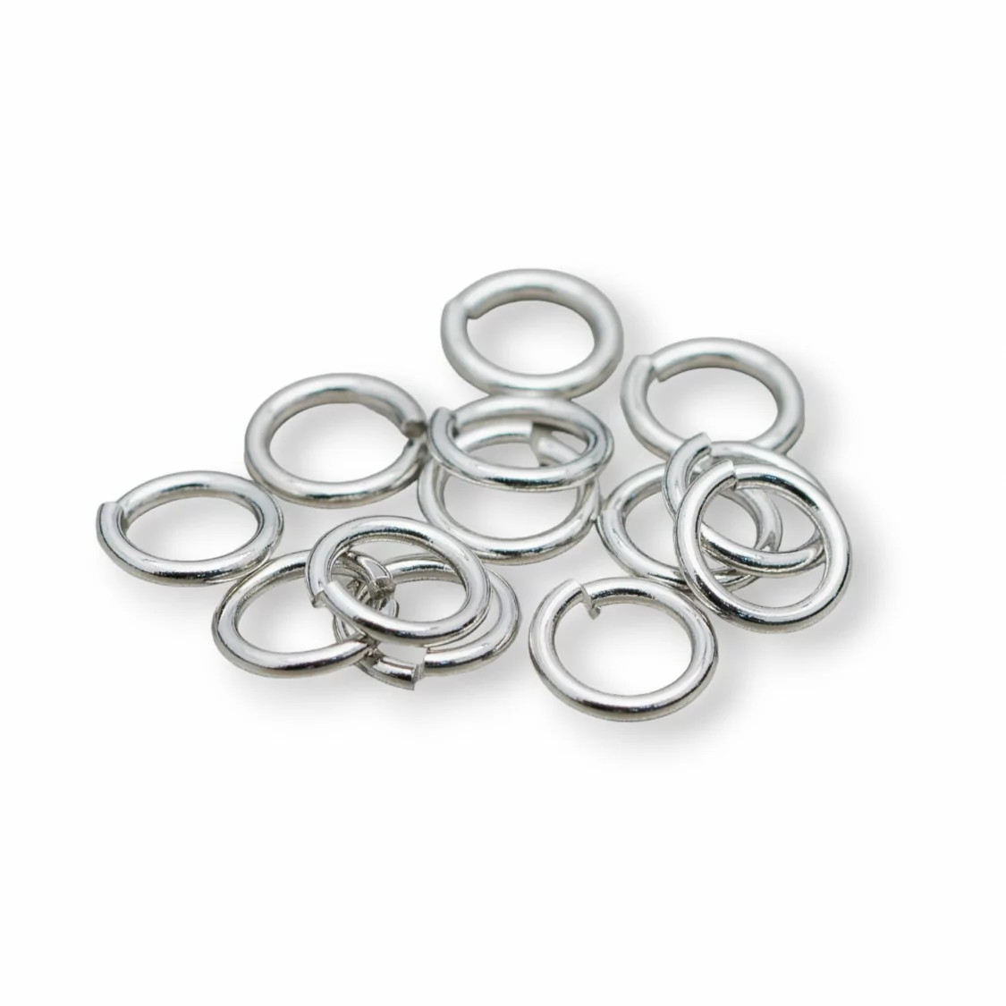 Contromaglia Anellini Di Ottone Aperti Spessore 1mm DiaMetro 7mm 100gr 800pz Rodiato-ANELLINI APERTI | Worldofjewel.com