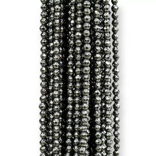 Ematite Naturale Perlina Tonda Sfaccettata 3mm 120cm-EMATITE NATURALE | Worldofjewel.com