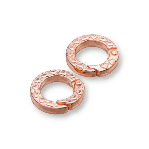 Chiusura Gancio di Ottone Battuto Tondo 20mm 16pz Oro Rosa-CHIUSURE DI OTTONE E BRONZO | Worldofjewel.com