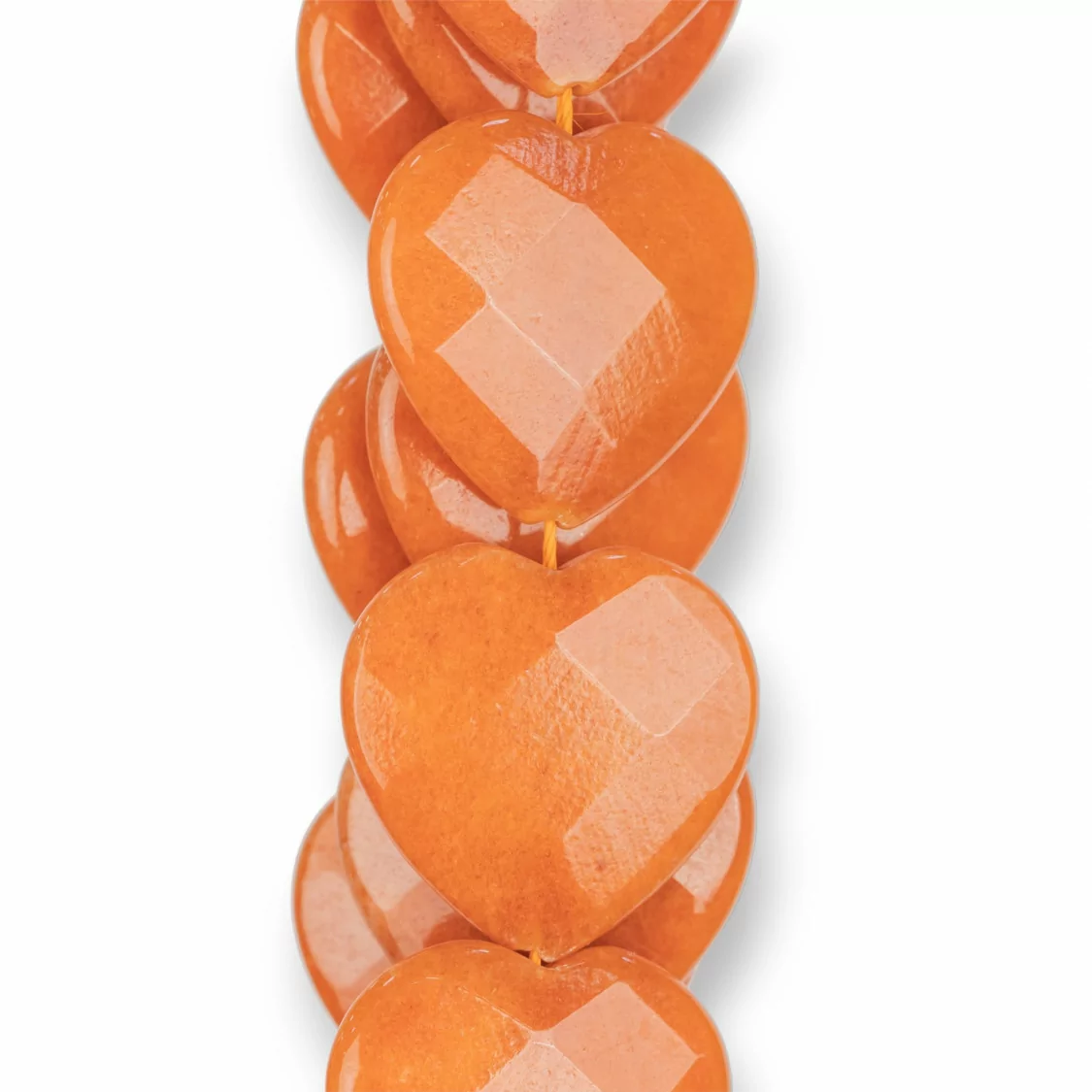 Giada Arancio Cuore Piatto Sfaccettato 30mm-GIADA ARANCIO | Worldofjewel.com