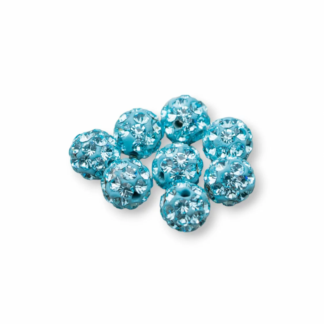 Palline Di Strass Foro Passante Tondo 4mm 20pz Celeste-COMPONENTI DI CRISTALLI E STRASS | Worldofjewel.com