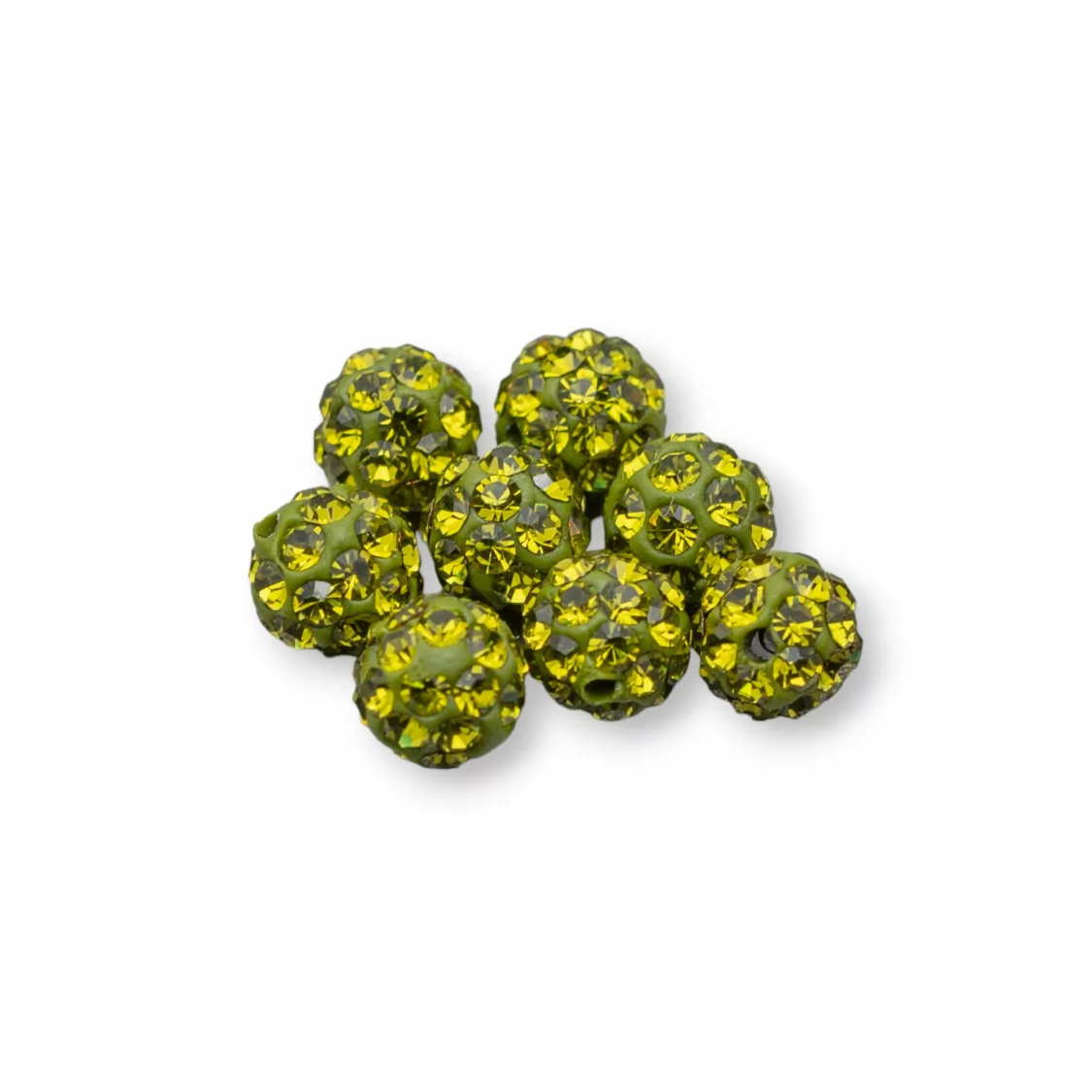 Palline Di Strass Foro Passante Tondo 4mm 20pz Verde Peridoto-COMPONENTI DI CRISTALLI E STRASS | Worldofjewel.com