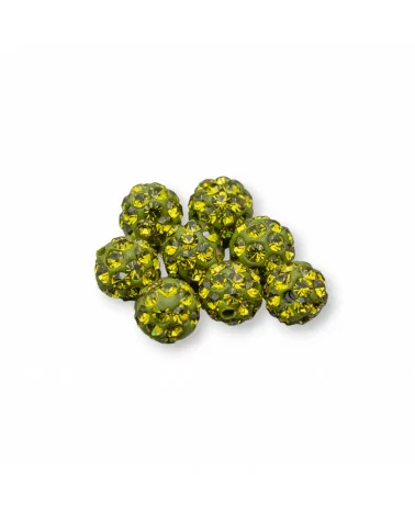 Palline Di Strass Foro Passante Tondo 4mm 20pz Verde Peridoto-COMPONENTI DI CRISTALLI E STRASS | Worldofjewel.com