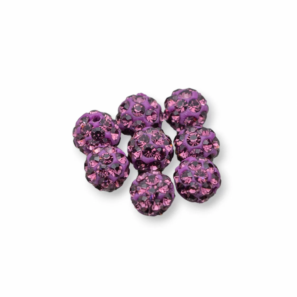 Palline Di Strass Foro Passante Tondo 4mm 20pz Viola-COMPONENTI DI CRISTALLI E STRASS | Worldofjewel.com