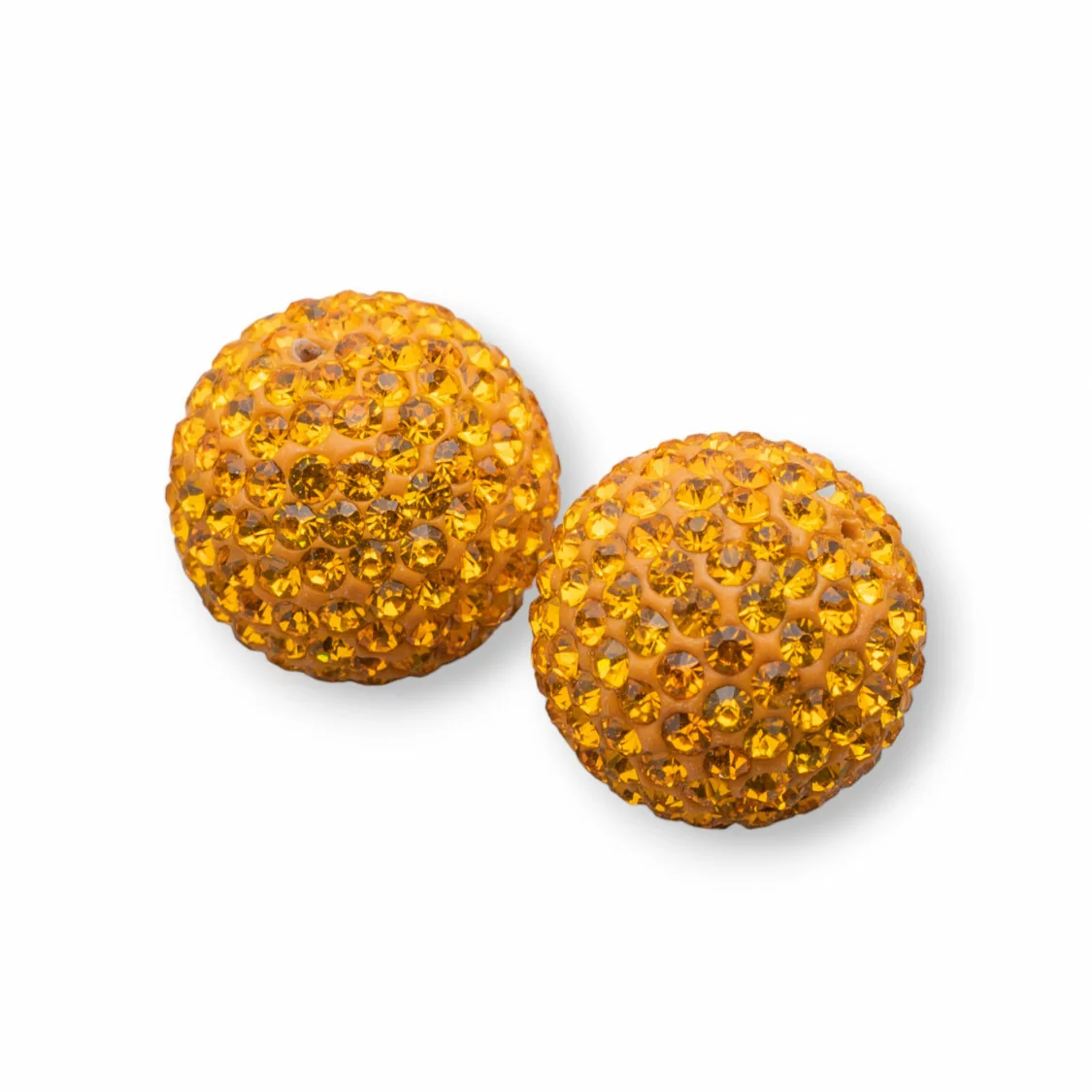 Palline Di Strass Foro Passante Tondo 16mm 6pz Giallo-COMPONENTI DI CRISTALLI E STRASS | Worldofjewel.com