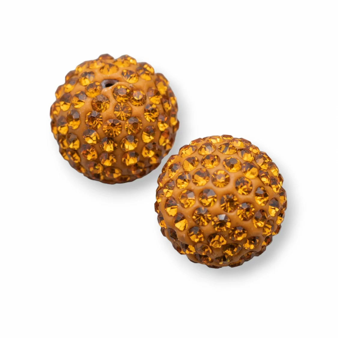 Palline Di Strass Mezzo Foro Tondo 8mm 15pz Giallo-COMPONENTI DI CRISTALLI E STRASS | Worldofjewel.com