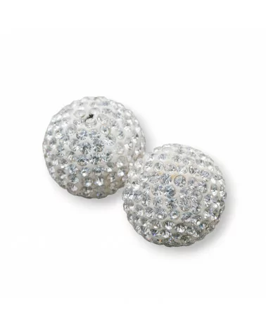 Palline Di Strass Mezzo Foro Tondo 12mm 10pz Bianco-COMPONENTI DI CRISTALLI E STRASS | Worldofjewel.com