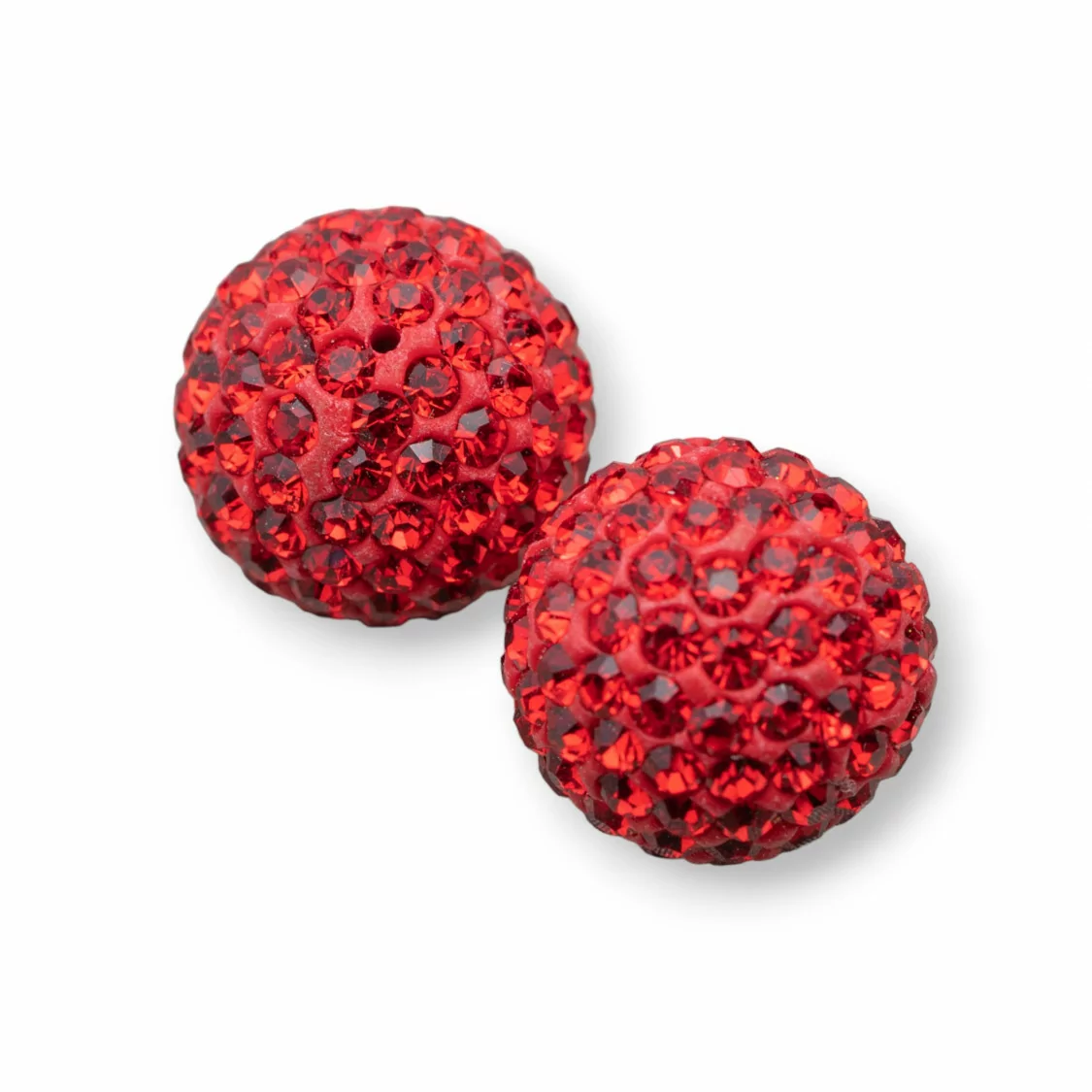 Palline Di Strass Mezzo Foro Tondo 12mm 10pz Rosso-COMPONENTI DI CRISTALLI E STRASS | Worldofjewel.com