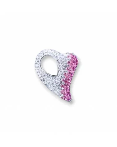 Pendente Di Argento 925 Con Strass Cuore Forato 25x28mm 1pz-ARGENTO 925 DESIGN ITALY | Worldofjewel.com