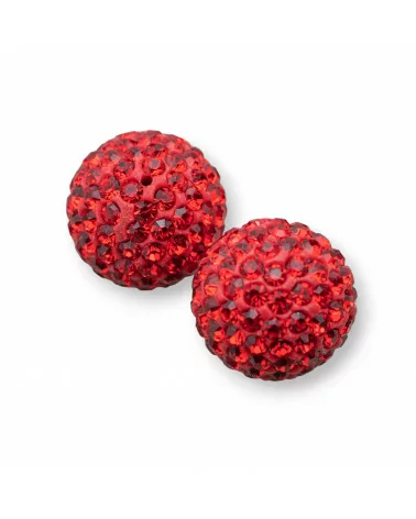 Palline Di Strass Mezzo Foro Tondo 14mm 8pz Rosso-COMPONENTI DI CRISTALLI E STRASS | Worldofjewel.com