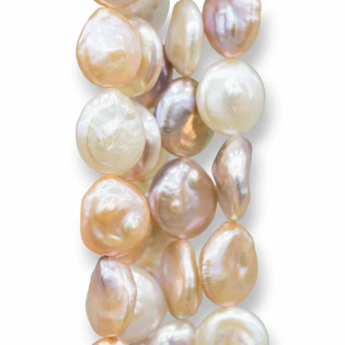 Perle Di Fiume Barocche Drops Pepite 16-18mm-PERLE SCARAMAZZE PIATTE | Worldofjewel.com