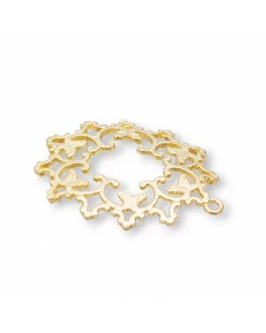 Pendente Componente Di Bronzo Cerchio Traforato Stile Impero 27x29mm 22pz-CONNETTORI LISCI | Worldofjewel.com